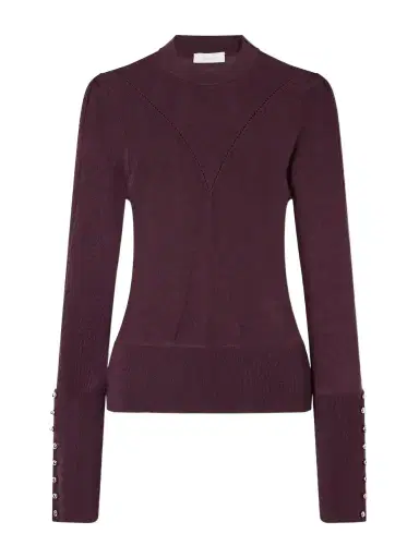 Rabanne Ribbed Embellished Wool And Silk-blend Sweater | Thumbnail 1 Rabanne Ribbed Embellished Wool And Silk-blend Sweater | Thumbnail 1