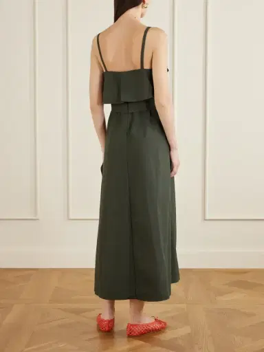 Proenza Schouler White Label Reign Belted Cotton-blend Midi Dress | Thumbnail 3 Proenza Schouler White Label Reign Belted Cotton-blend Midi Dress | Thumbnail 3