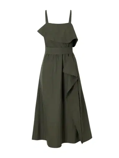 Proenza Schouler White Label Reign Belted Cotton-blend Midi Dress | Thumbnail 1 Proenza Schouler White Label Reign Belted Cotton-blend Midi Dress | Thumbnail 1