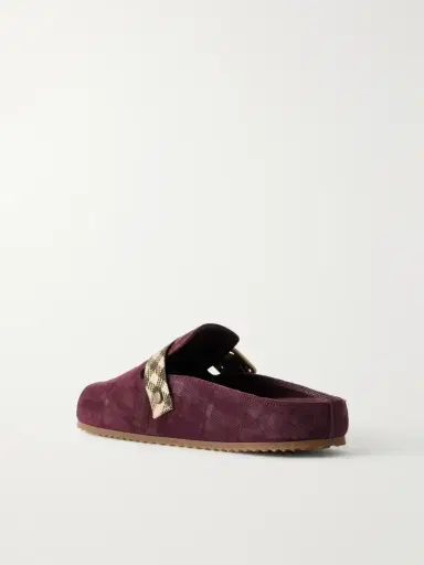 Burberry Checked Suede Clogs | Thumbnail 3 Burberry Checked Suede Clogs | Thumbnail 3