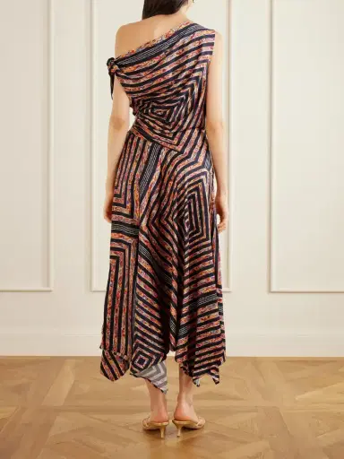Staud Portia Ruched Printed Silk-blend Midi Dress | Thumbnail 3 Staud Portia Ruched Printed Silk-blend Midi Dress | Thumbnail 3