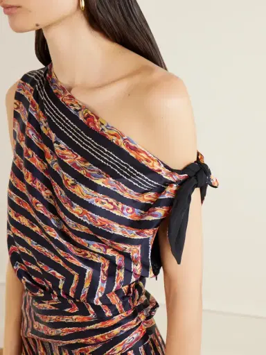 Staud Portia Ruched Printed Silk-blend Midi Dress | Thumbnail 4 Staud Portia Ruched Printed Silk-blend Midi Dress | Thumbnail 4