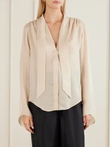Maria McManus Scarf-detailed Satin Blouse | Thumbnail 3 Maria McManus Scarf-detailed Satin Blouse | Thumbnail 3