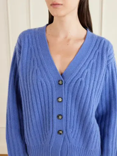 Allude Ribbed Cashmere Cardigan | Thumbnail 4 Allude Ribbed Cashmere Cardigan | Thumbnail 4