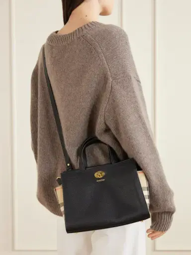 Burberry Cotswolds Mini Checked Canvas-trimmed Leather Tote | Thumbnail 2 Burberry Cotswolds Mini Checked Canvas-trimmed Leather Tote | Thumbnail 2
