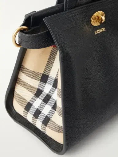 Burberry Cotswolds Mini Checked Canvas-trimmed Leather Tote | Thumbnail 5 Burberry Cotswolds Mini Checked Canvas-trimmed Leather Tote | Thumbnail 5