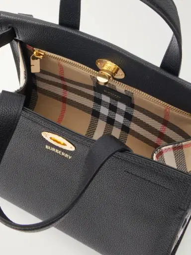 Burberry Cotswolds Mini Checked Canvas-trimmed Leather Tote | Thumbnail 6 Burberry Cotswolds Mini Checked Canvas-trimmed Leather Tote | Thumbnail 6