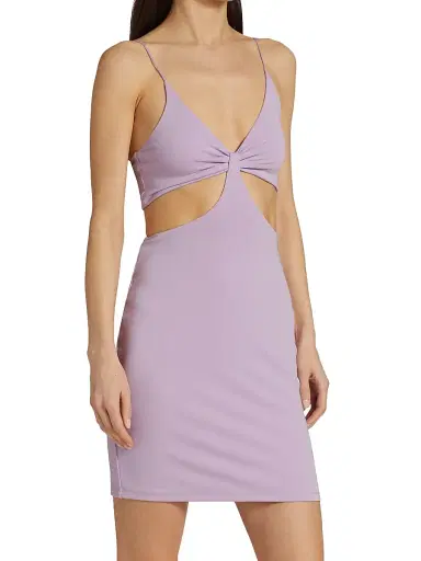 ALICE + OLIVIA Women's Havana Sleeveless Cut Out Minidress - Lavender | Thumbnail 4 ALICE + OLIVIA Women's Havana Sleeveless Cut Out Minidress - Lavender | Thumbnail 4