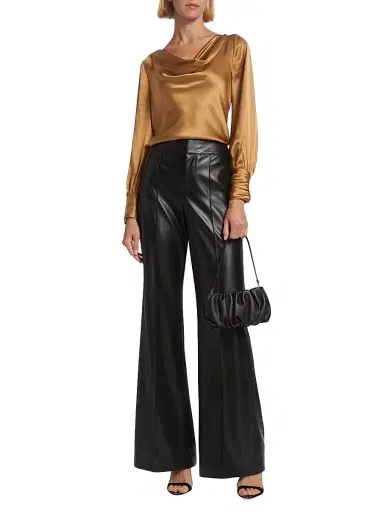 Cinq à Sept Women's Taylee Cowlneck Silk Blouse - Cinnamon | Thumbnail 2 Cinq à Sept Women's Taylee Cowlneck Silk Blouse - Cinnamon | Thumbnail 2