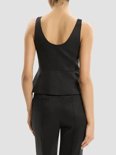 Theory Women's Peplum Linen Vest - Black | Thumbnail 3 Theory Women's Peplum Linen Vest - Black | Thumbnail 3