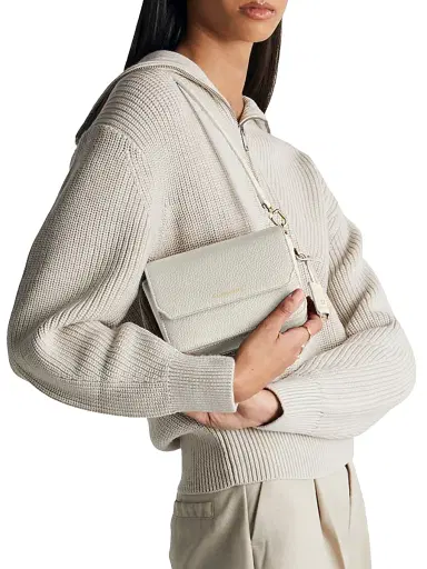 Maison de Sabre Women's Mini Leather Flap Bag - Foam White | Thumbnail 3 Maison de Sabre Women's Mini Leather Flap Bag - Foam White | Thumbnail 3