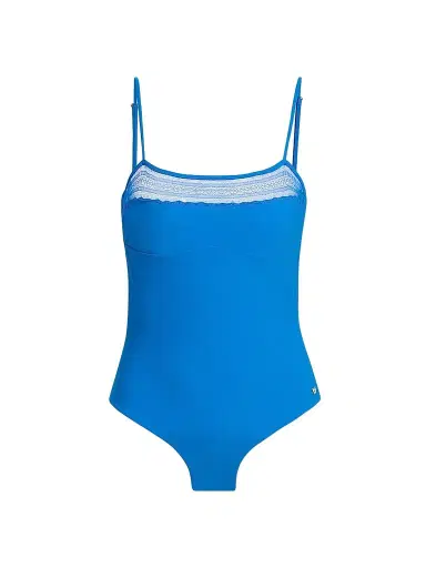 Kiki de Montparnasse Women's Inset Lace One-Piece Swimsuit - Blue Francais - Size Large | Thumbnail 1 Kiki de Montparnasse Women's Inset Lace One-Piece Swimsuit - Blue Francais - Size Large | Thumbnail 1