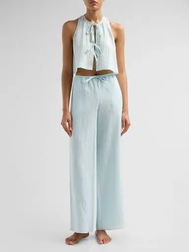 Kiki de Montparnasse Women's Sheer Cotton-Linen Stripe Pants | Thumbnail 2 Kiki de Montparnasse Women's Sheer Cotton-Linen Stripe Pants | Thumbnail 2