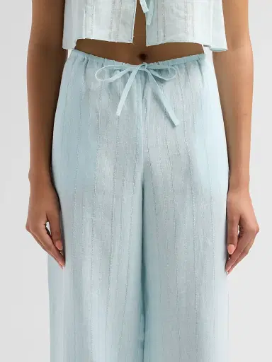 Kiki de Montparnasse Women's Sheer Cotton-Linen Stripe Pants | Thumbnail 5 Kiki de Montparnasse Women's Sheer Cotton-Linen Stripe Pants | Thumbnail 5