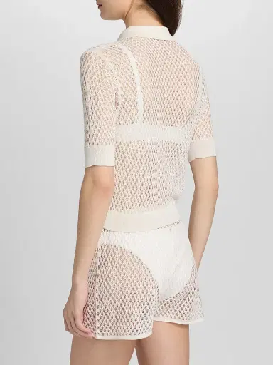 Kiki de Montparnasse Women's Silk Crochet Crop Top | Thumbnail 5 Kiki de Montparnasse Women's Silk Crochet Crop Top | Thumbnail 5