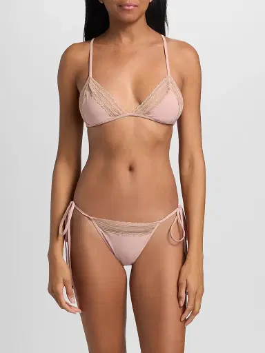 Kiki de Montparnasse Women's Inset Lace String Bikini Top - Buff - Size Large | Thumbnail 3 Kiki de Montparnasse Women's Inset Lace String Bikini Top - Buff - Size Large | Thumbnail 3