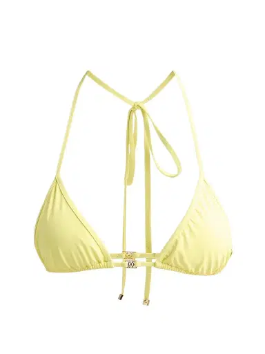 Kiki de Montparnasse Women's Coeur Triangle Bikini Top - Citron | Thumbnail 1 Kiki de Montparnasse Women's Coeur Triangle Bikini Top - Citron | Thumbnail 1