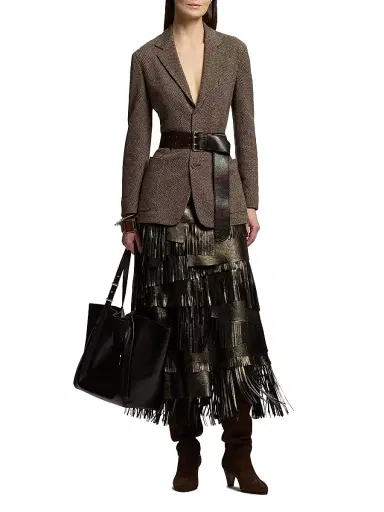 Ralph Lauren Collection Women's RL 888 Leather Tote Bag - Vintage Brown | Thumbnail 3 Ralph Lauren Collection Women's RL 888 Leather Tote Bag - Vintage Brown | Thumbnail 3