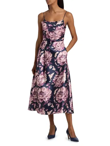 BLACK HALO Women's Cayetana Floral Satin Midi-Dress | Thumbnail 3 BLACK HALO Women's Cayetana Floral Satin Midi-Dress | Thumbnail 3