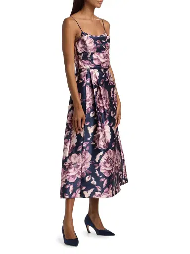 BLACK HALO Women's Cayetana Floral Satin Midi-Dress | Thumbnail 4 BLACK HALO Women's Cayetana Floral Satin Midi-Dress | Thumbnail 4