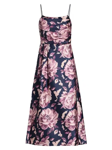 BLACK HALO Women's Cayetana Floral Satin Midi-Dress | Thumbnail 1 BLACK HALO Women's Cayetana Floral Satin Midi-Dress | Thumbnail 1