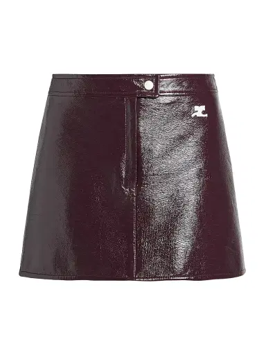 Courrèges Women's Reedition Cotton-Blend Vinyl A-Line Mini Skirt | Thumbnail 1 Courrèges Women's Reedition Cotton-Blend Vinyl A-Line Mini Skirt | Thumbnail 1