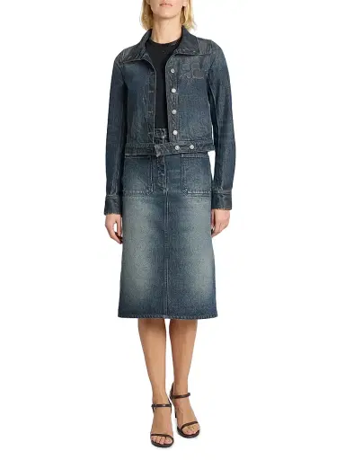 Courrèges Women's Reedition Vintage Denim Jacket - Vintage Medium Blue | Thumbnail 2 Courrèges Women's Reedition Vintage Denim Jacket - Vintage Medium Blue | Thumbnail 2