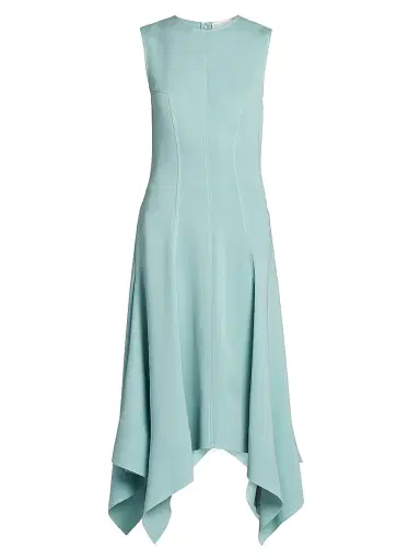 Stella McCartney Women's Handkerchief-Hem Midi Dress - Aquamarine - Size 14 | Thumbnail 1 Stella McCartney Women's Handkerchief-Hem Midi Dress - Aquamarine - Size 14 | Thumbnail 1