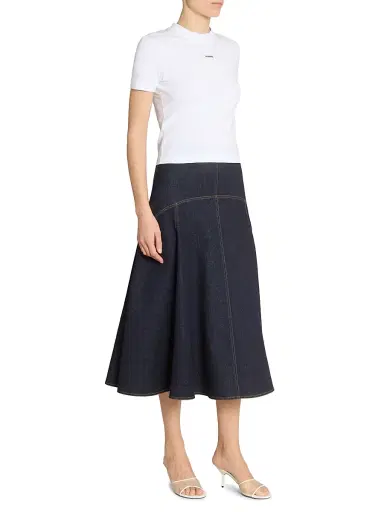 Jacquemus Women's La Jupe Triangle de-Nîmes Denim Midi-Skirt - Dark Navy - Size 26 | Thumbnail 2 Jacquemus Women's La Jupe Triangle de-Nîmes Denim Midi-Skirt - Dark Navy - Size 26 | Thumbnail 2
