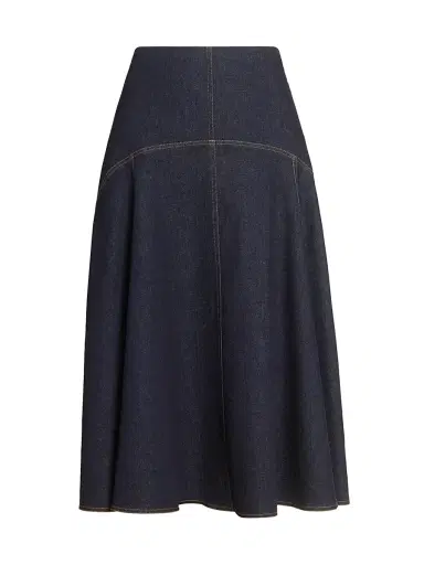 Jacquemus Women's La Jupe Triangle de-Nîmes Denim Midi-Skirt - Dark Navy - Size 26 | Thumbnail 1 Jacquemus Women's La Jupe Triangle de-Nîmes Denim Midi-Skirt - Dark Navy - Size 26 | Thumbnail 1
