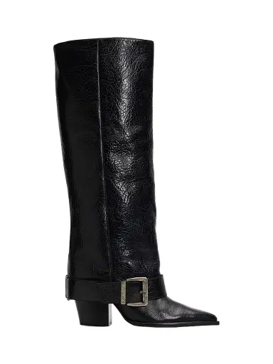 Schutz Women's Parker Up 85MM Leather Boots - Black | Thumbnail 1 Schutz Women's Parker Up 85MM Leather Boots - Black | Thumbnail 1
