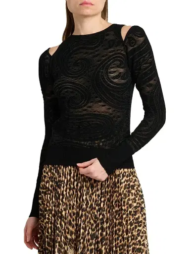 Etro Women's Paisley Cold-Shoulder Knit Top | Thumbnail 3 Etro Women's Paisley Cold-Shoulder Knit Top | Thumbnail 3