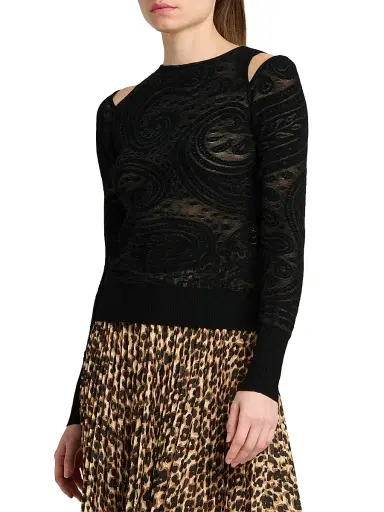 Etro Women's Paisley Cold-Shoulder Knit Top | Thumbnail 4 Etro Women's Paisley Cold-Shoulder Knit Top | Thumbnail 4