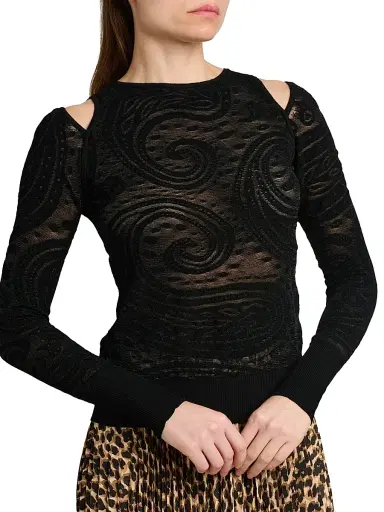 Etro Women's Paisley Cold-Shoulder Knit Top | Thumbnail 6 Etro Women's Paisley Cold-Shoulder Knit Top | Thumbnail 6