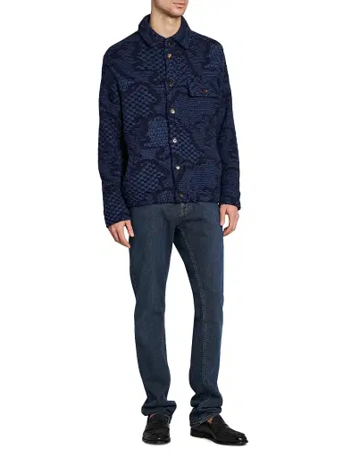 Etro Men's Roma Knitted Overshirt - Blue - Size 48 | Thumbnail 2 Etro Men's Roma Knitted Overshirt - Blue - Size 48 | Thumbnail 2