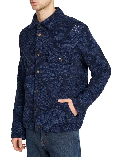 Etro Men's Roma Knitted Overshirt - Blue | Thumbnail 6 Etro Men's Roma Knitted Overshirt - Blue | Thumbnail 6
