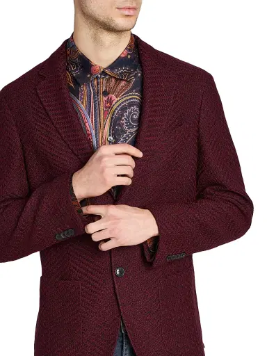 Etro Men's Roma Knitted Sport Coat - Bordeaux | Thumbnail 6 Etro Men's Roma Knitted Sport Coat - Bordeaux | Thumbnail 6