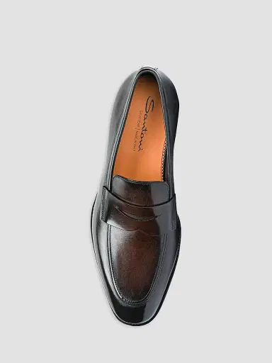 Santoni Men's Gregor Leather Penny Loafers | Thumbnail 5 Santoni Men's Gregor Leather Penny Loafers | Thumbnail 5