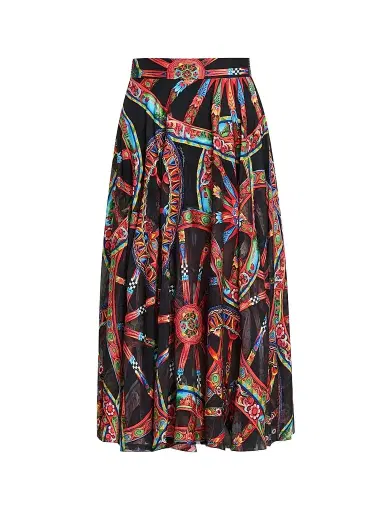 Dolce & Gabbana Women's Geometric Silk-Blend Pleated Midi-Skirt | Thumbnail 1 Dolce & Gabbana Women's Geometric Silk-Blend Pleated Midi-Skirt | Thumbnail 1