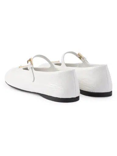 Prada Women's Patent Leather Ballerinas - White | Thumbnail 3 Prada Women's Patent Leather Ballerinas - White | Thumbnail 3