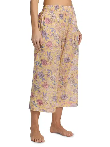 Papinelle Women's Karolina Floral Crop Pajamas - Golden Haze | Thumbnail 4 Papinelle Women's Karolina Floral Crop Pajamas - Golden Haze | Thumbnail 4