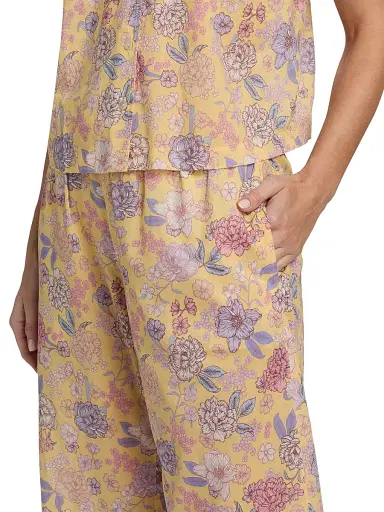 Papinelle Women's Karolina Floral Crop Pajamas - Golden Haze | Thumbnail 6 Papinelle Women's Karolina Floral Crop Pajamas - Golden Haze | Thumbnail 6