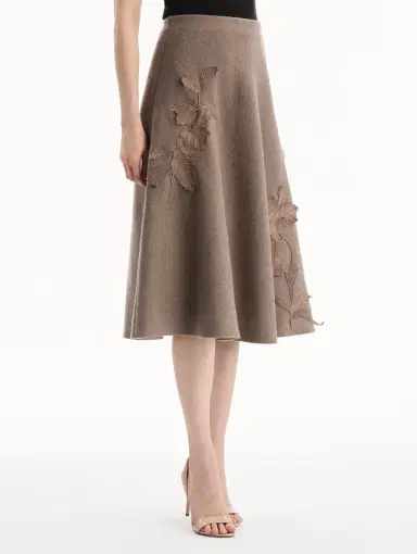 Oscar de la Renta Hibiscus Embroidered Knit Skirt | Thumbnail 5 Oscar de la Renta Hibiscus Embroidered Knit Skirt | Thumbnail 5