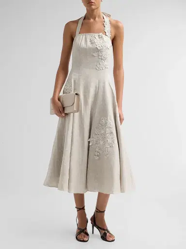 SACHIN BABI Women's Pippa Linen Blend Midi Dress - Ecru | Thumbnail 2 SACHIN BABI Women's Pippa Linen Blend Midi Dress - Ecru | Thumbnail 2