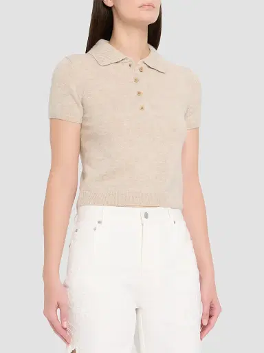 Simkhai Women's Twila Cashmere Polo Shirt - | Thumbnail 4 Simkhai Women's Twila Cashmere Polo Shirt - | Thumbnail 4
