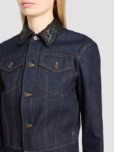 Bottega Veneta Women's Western Denim Jacket - Indigo - Size 8 | Thumbnail 5 Bottega Veneta Women's Western Denim Jacket - Indigo - Size 8 | Thumbnail 5