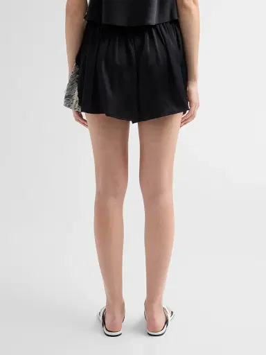 Cinq à Sept Women's Esme Satin Verne Shorts - Black Gardenia | Thumbnail 3 Cinq à Sept Women's Esme Satin Verne Shorts - Black Gardenia | Thumbnail 3