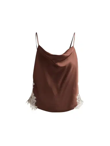 Cinq à Sept Women's Esme Satin Lace Petit Marta Camisole - Espresso Gardenia | Thumbnail 1 Cinq à Sept Women's Esme Satin Lace Petit Marta Camisole - Espresso Gardenia | Thumbnail 1