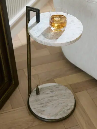 Arteriors Ivetta Marble & Iron Drink Table | Thumbnail 2 Arteriors Ivetta Marble & Iron Drink Table | Thumbnail 2