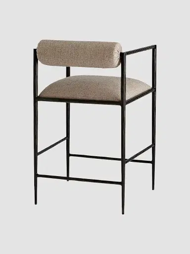Arteriors Barbana Linen-Blend Upholstered Iron Counter Stool | Thumbnail 3 Arteriors Barbana Linen-Blend Upholstered Iron Counter Stool | Thumbnail 3